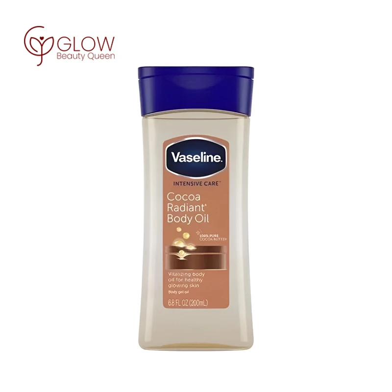 Vaseline Intensive Care Cocoa Radiant Body Oil (200ml) – উজ্জ্বল ও প্রাণবন্ত ত্বকের জন্য ১০০% খাঁটি কোকো বাটার সমৃদ্ধ